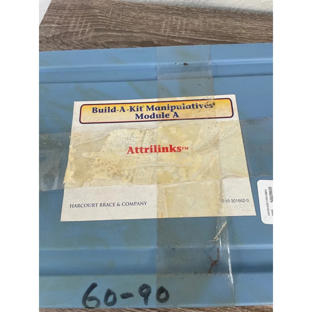 Vintage Harcourt Brace Math Manipulatives Attrilinks Color Tiles Learning Kit